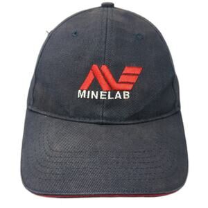 Minelab Baseball Cap Blue One Size Logo Red Sandwich Brim Cotton Slideback Hat
